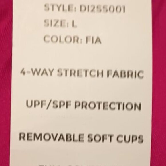 NEW DKNY V-Neck Ruffle Tankini Swimsuit Top Pink Large - Picture 7 of 8